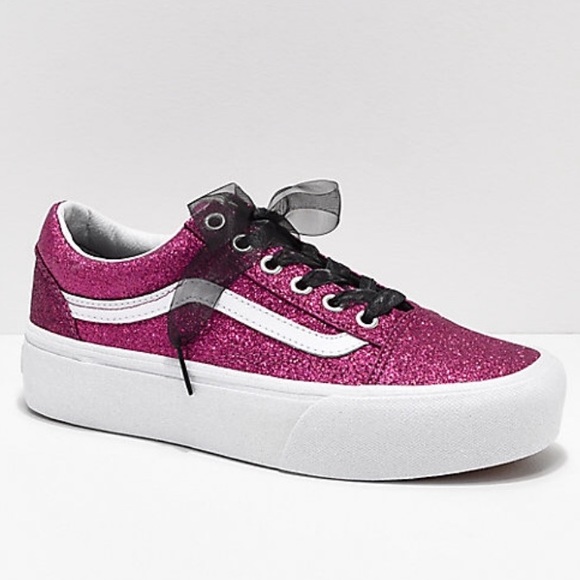 vans glitter platform shoes